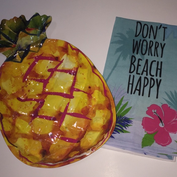 Tropical beach kitchen towel and serving dish - Picture 6 of 7